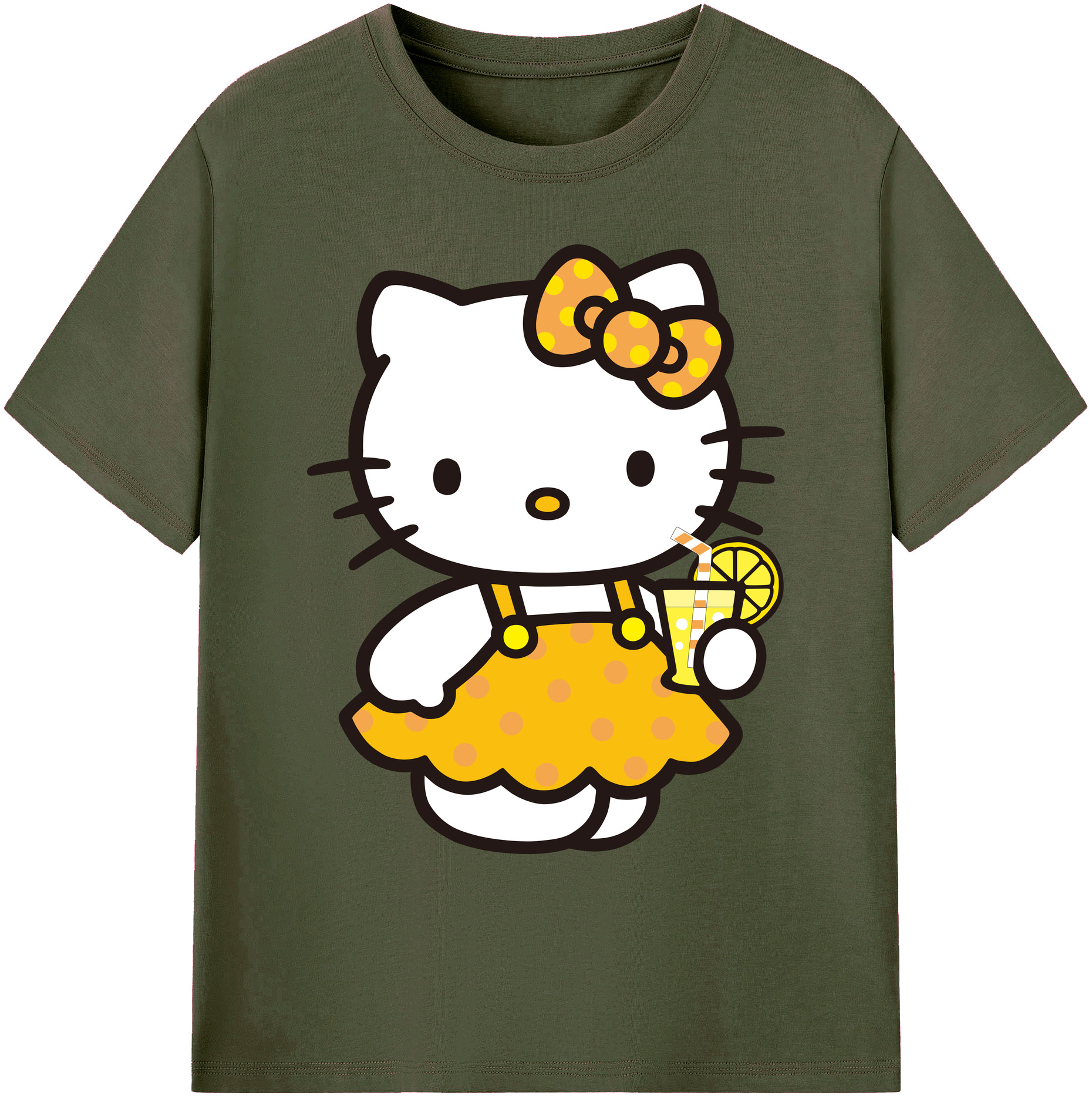 （画像用） Hello Kitty ハローキティ 綿100％ メンズ半袖Tシャツ｜肌触りやわらか＆通気性